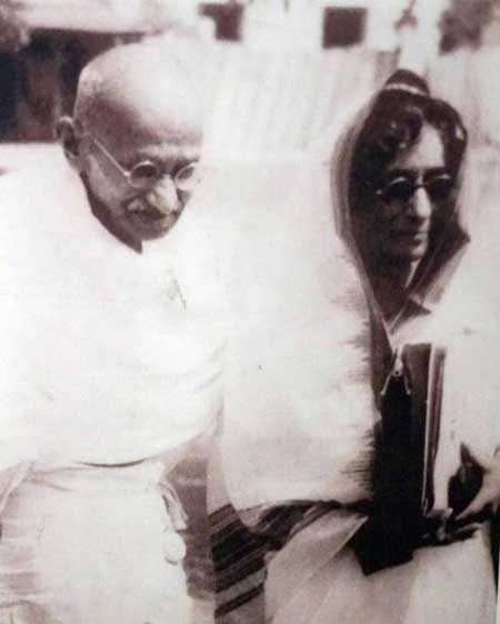 Gandhi ji with Princess Amrit Kaur